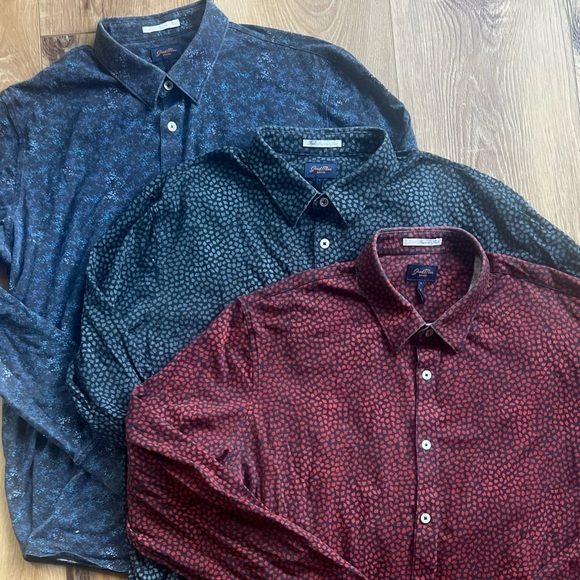 Bundle of 3 Good Man Brand Long Sleeve Button Up Shirt Cotton w/ Stretch Large - Picture 1 of 12